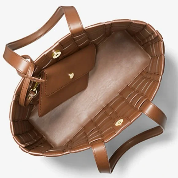 Michael Kors Brown Woven Tote Bag - Picture 3 of 3
